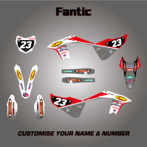 FANTIC Moto Red & White Graphics Kit