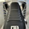 Motocross bike with a fitted black seat cover