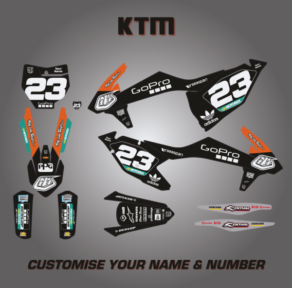 KTM TLD GoPro Graphics Black Kit