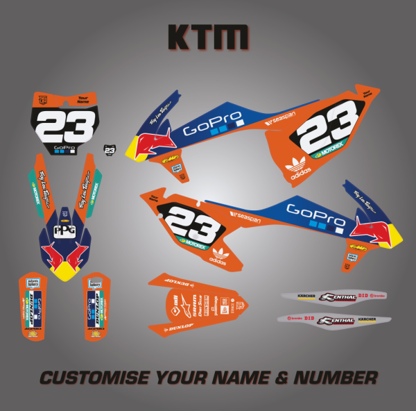 KTM TLD Factory Orange Graphics Kit