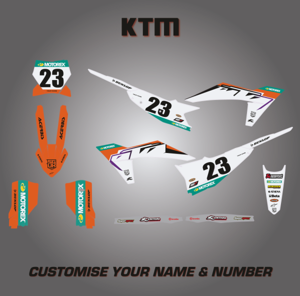 KTM OEM Orange & White Graphics Kit