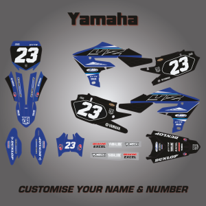 YAMAHA YZ - Black and Blue Graphics Kit